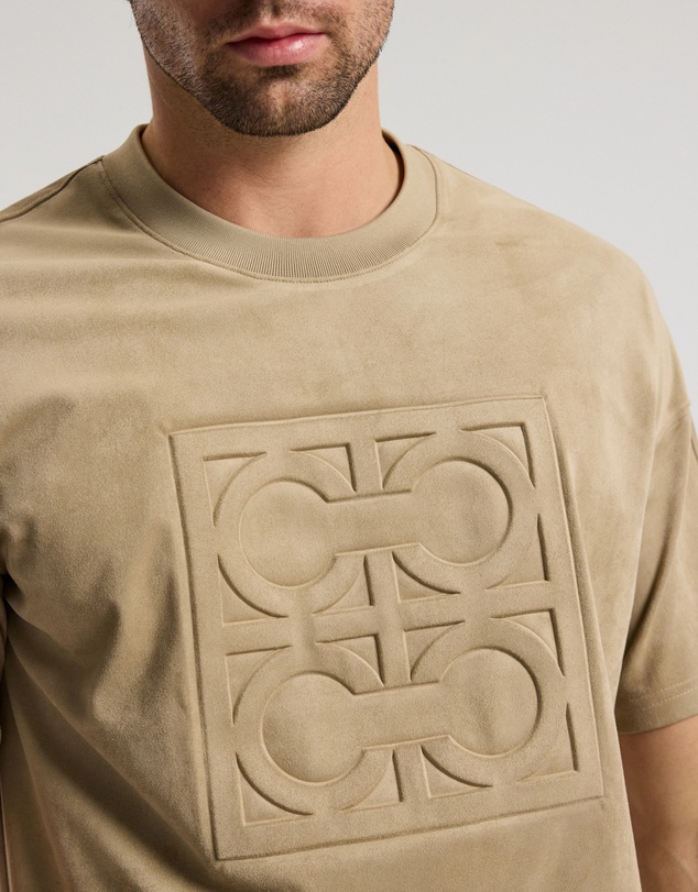 Calibre - Loose Fit Suede Look T-shirt Tan