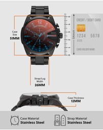 Diesel - Mega Chief Black Chronograph Watch DZ4318