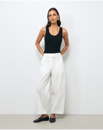 AERE - Olyssa Tie Waist Cotton Pants