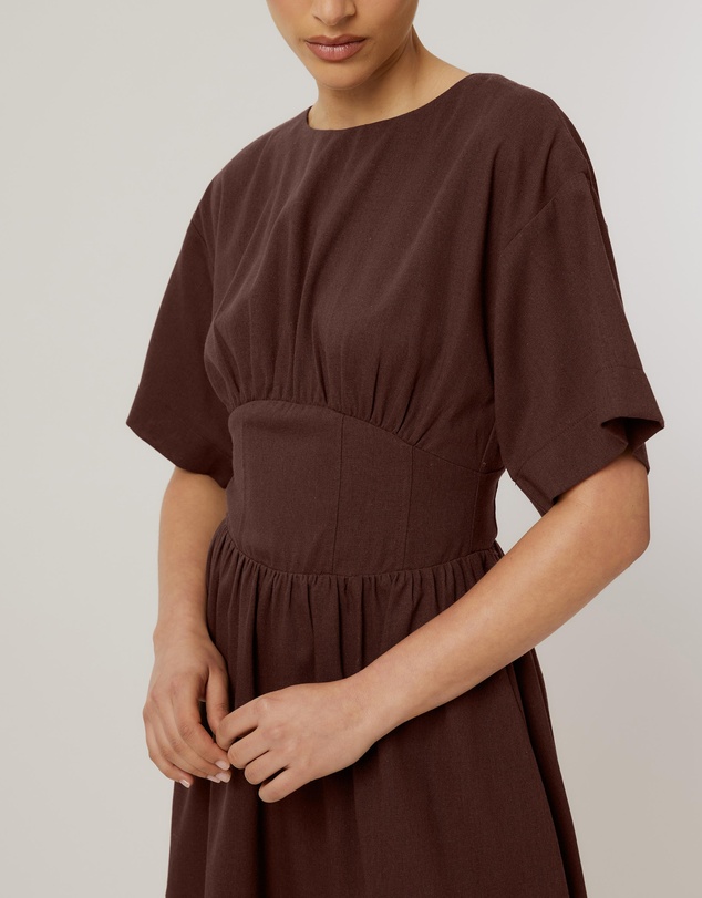Calli - Glehn Linen Blend Mini Dress