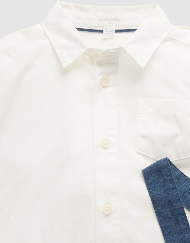 Purebaby - Classic Shirt & Overall Set - Babies-Kids
