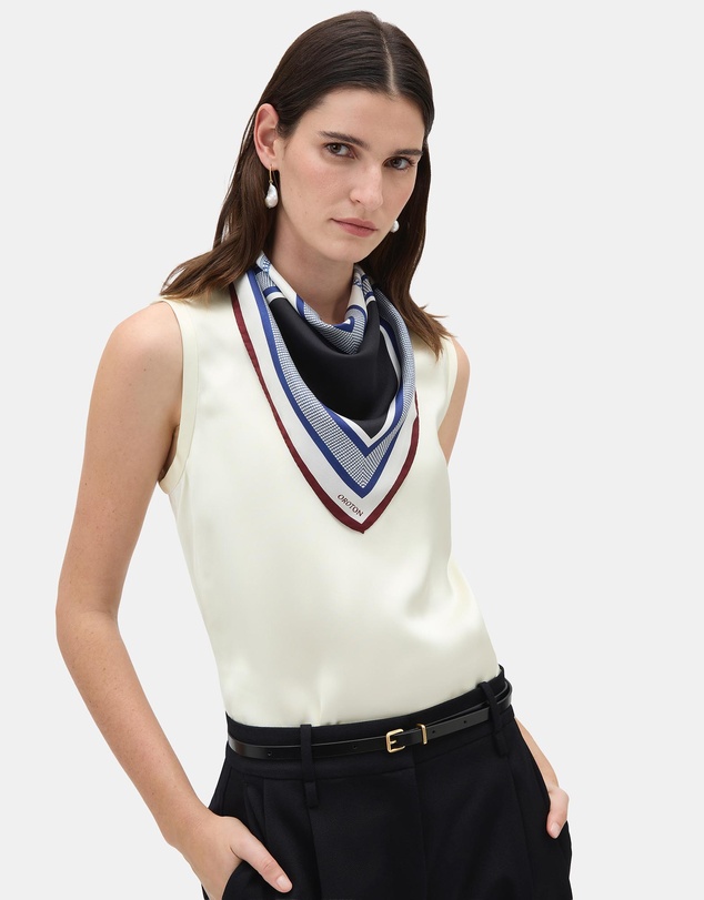 Oroton - Square Print Silk Scarf