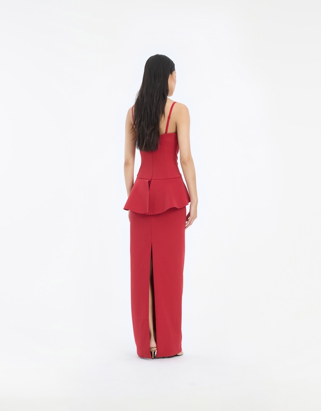 ROTATE - Long Flower Strapless Dress