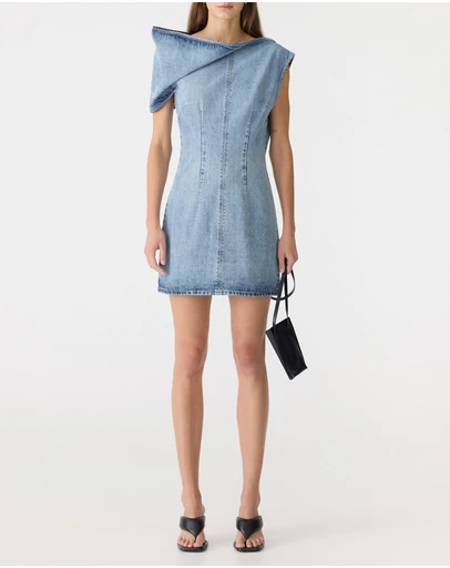Bassike - Off The Shoulder Denim Dress