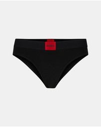 HUGO - Stretch-cotton regular-rise briefs with logo label