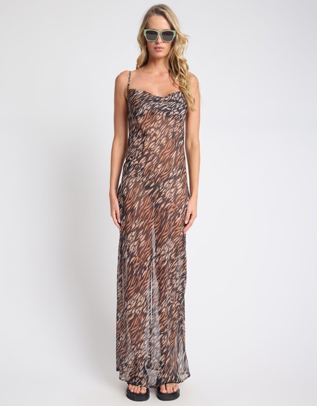 ONE TEASPOON - Jagger Maxi Slip Dress - Tawny Print