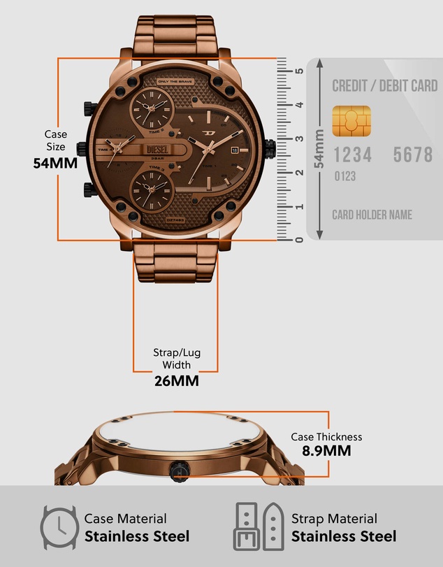 Diesel - Mr. Daddy Slim Brown Analogue Watch