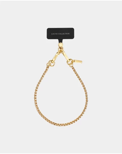 LOUVE COLLECTION - Universal Phone Strap Connector (Black) + Gaia-Gold Wristlet