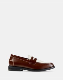 Duke + Dexter - Wilde Chestnut + White Penny Loafer - Men's