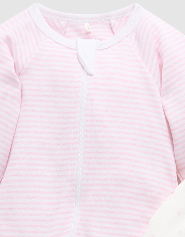 Purebaby - 2 Pack Zip Growsuit -Babies