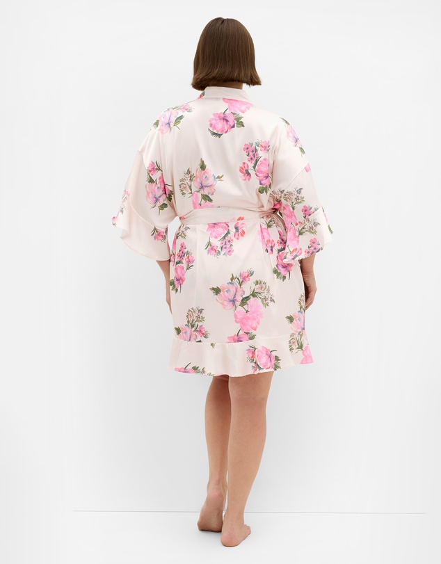 City Chic - Plus size Arcadia Short Kimono - pink