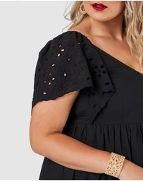 Pink Dusk by Curve Project - Girlz Broderie Maxi Dress