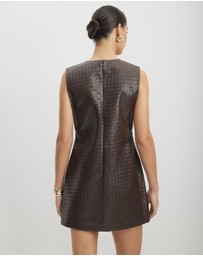AERE - Junia Textured PU Shift Dress