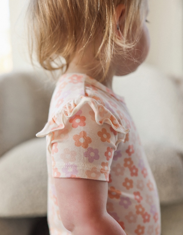 Kynd Baby - Frill Short Sleeve Bodysuit in Blooms