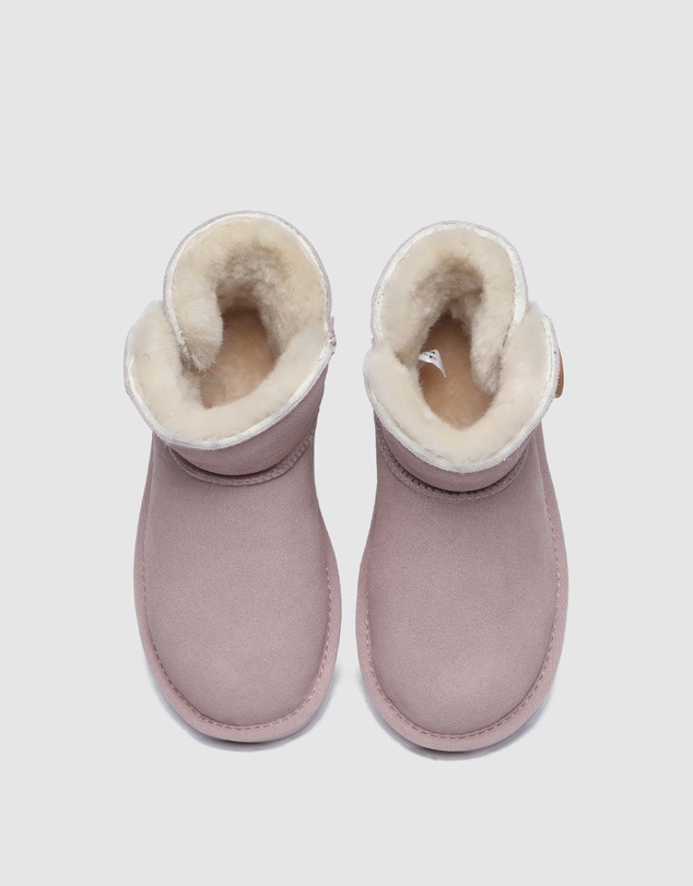 EVERAU - Australian Shepherd Ugg Nolan Kids Mini Button Cow Suede Upper UGG Boots