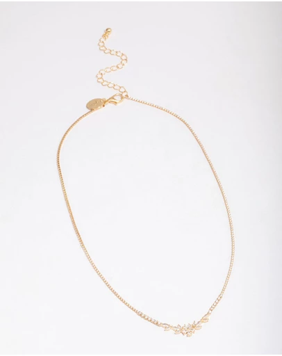 Lovisa - Gold Plated Dainty Cupchain Floral Necklace