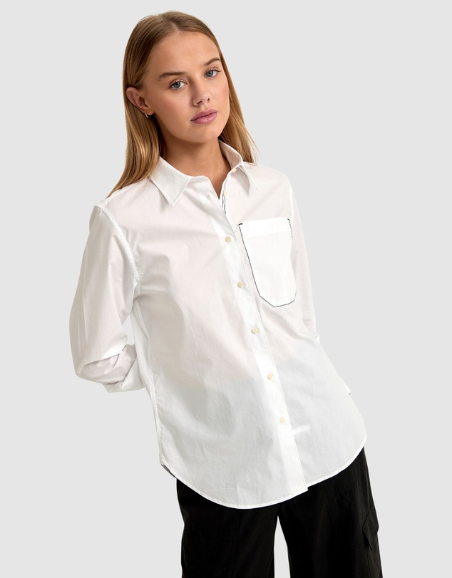 Oxford - Ariel Tape Trim Cotton Shirt