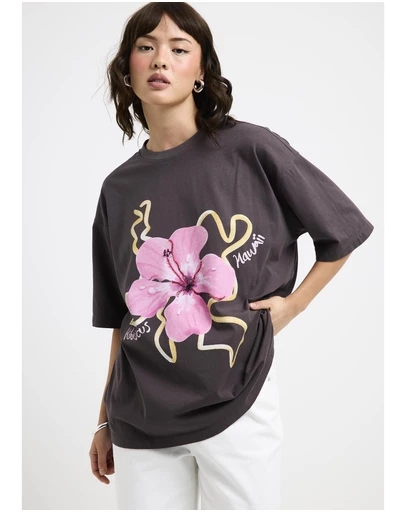 Subtitled - Hawaii Hibiscus Oversized T-Shirt