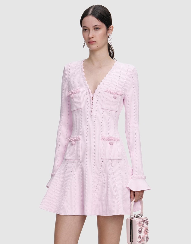 Self Portrait - Trim Knit Mini Dress