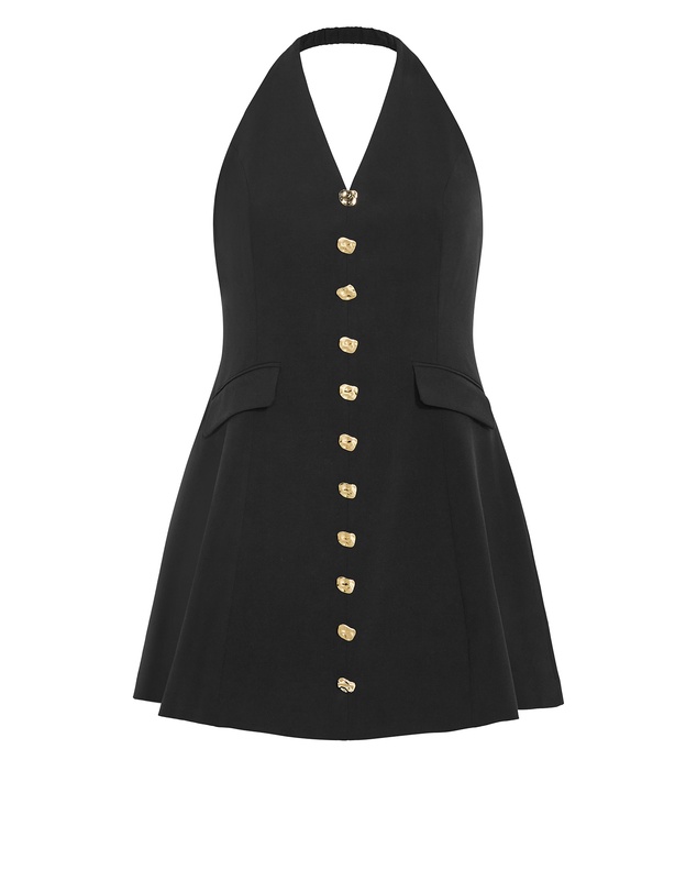 City Chic - Plus size Tori Halter Mini Dress - black