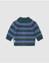 Huxbaby - Classic Stripe Collar Knit Cardigan - Babies