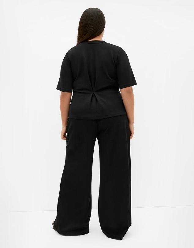 City Chic - Plus size Mae Short Sleeve Sweat Top - black
