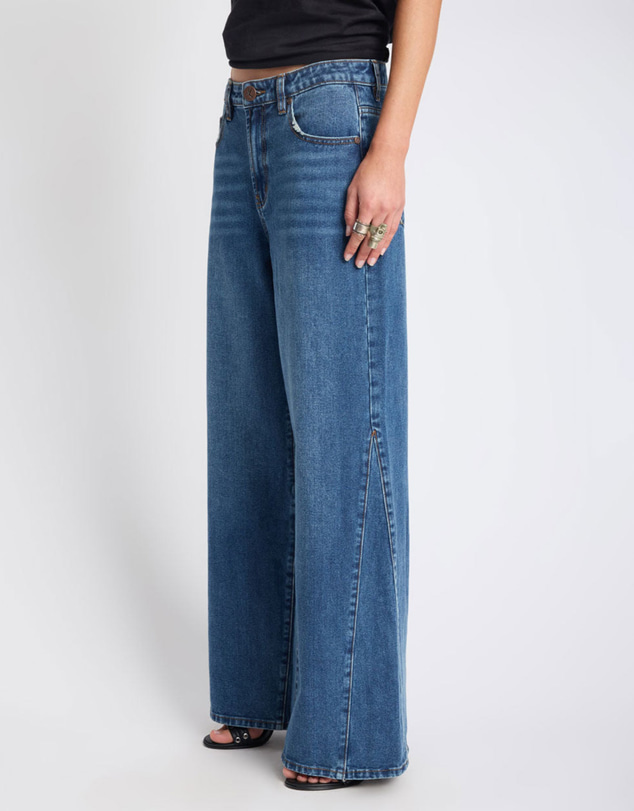 ONE TEASPOON - Cruisers Mid Waist Bootcut Flare Denim Jeans - Rodeo Blue