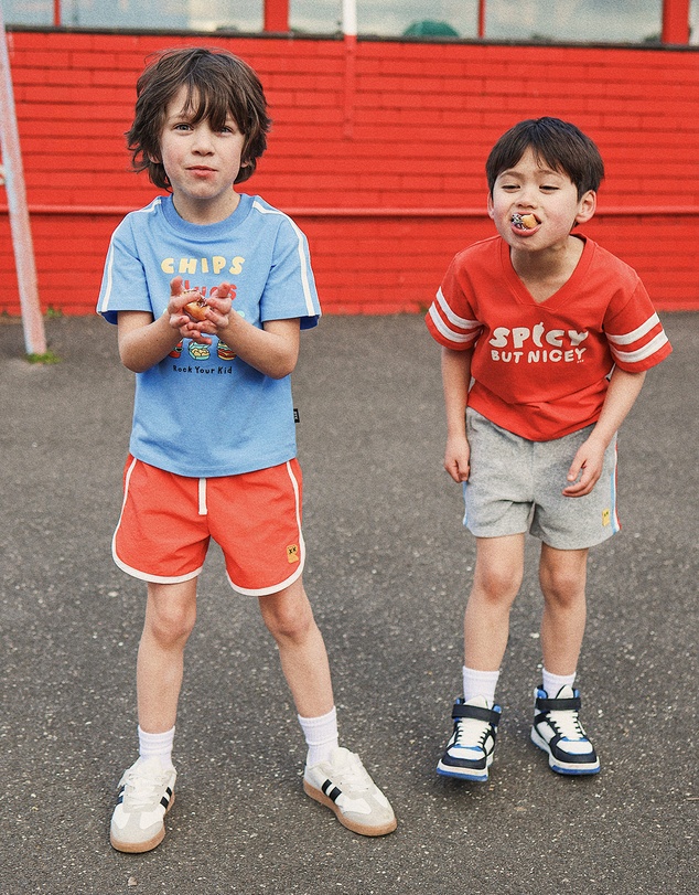 Rock Your Kid - Retro Jogger Shorts in Fiery Red