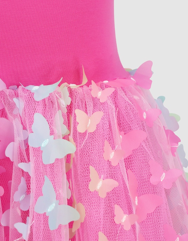 Pink Poppy - Rainbow Butterfly Dress Hot Pink