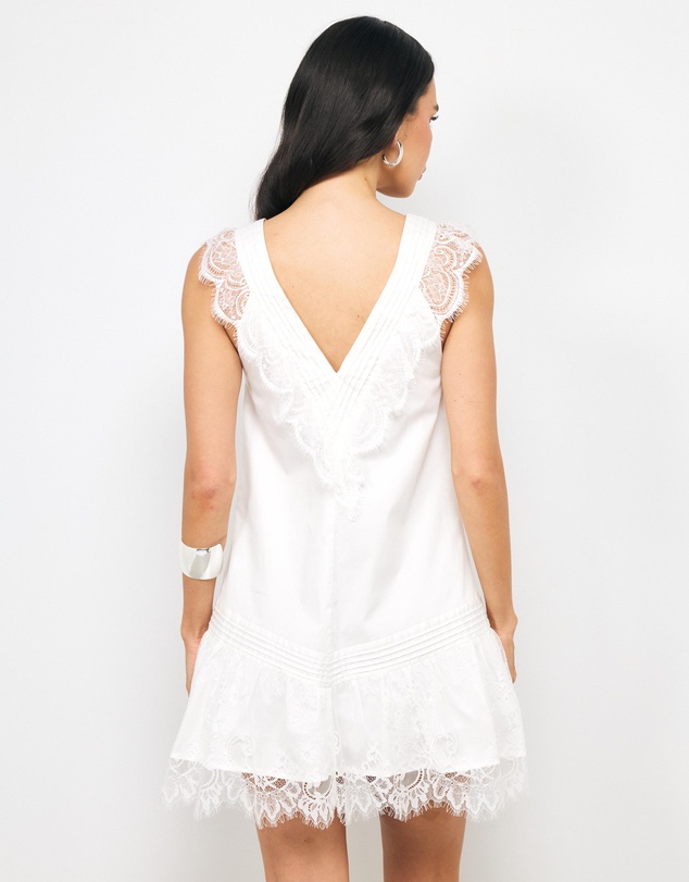 AERE - Eliette Panelled Lace Mini Dress