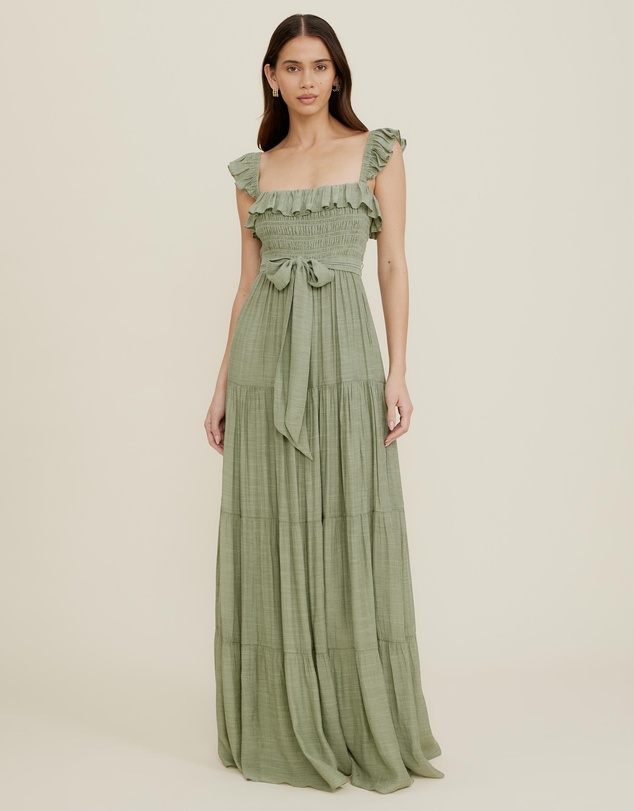 The Fated - Luca Flutter Sleeve Maxi Dress