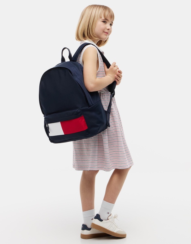 Tommy Hilfiger - Kids' Colour-Blocked Pocket Dome Backpack