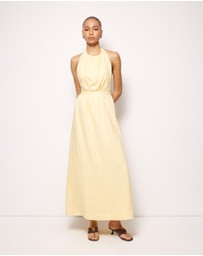 AERE - Tali Linen Cross Back Midi Dress