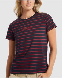 GUESS Jeans - GUESS JEANS Short Sleeve Crew Neck Striped Tee