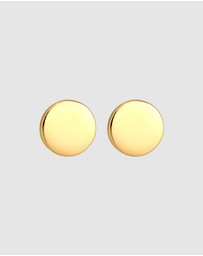 Elli Jewelry - Earrings Studs Circle Elegant Modern Basic in 375 Yellow Gold
