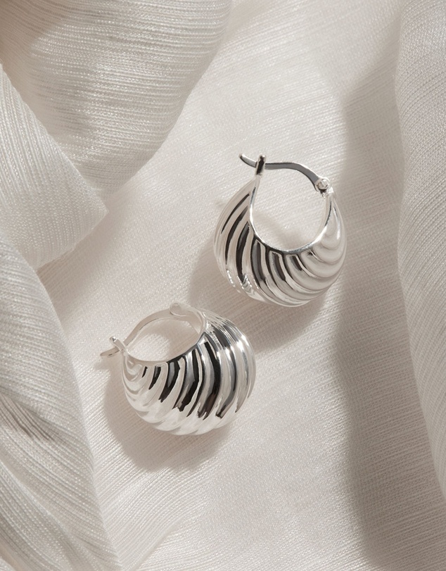 Najo - Cloud Catcher Silver Hoop Earrings