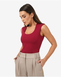 Forcast - Soho Rounded Square Neck Top