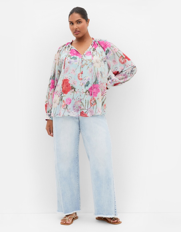 City Chic - Plus size SHIRT SIENNA PRT - Mint Botanique