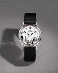 TIMEX - Timex x The New Yorker Marlin® Hand Wind 34mm Leather Strap Watch