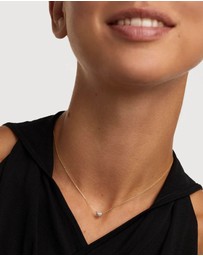 PDPAOLA - Diamonds and Gold Heart Solitary Necklace