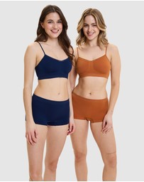 Billet Doux - Zen Attitude Crop Top Style Wirefree Bralette - 2 Pack