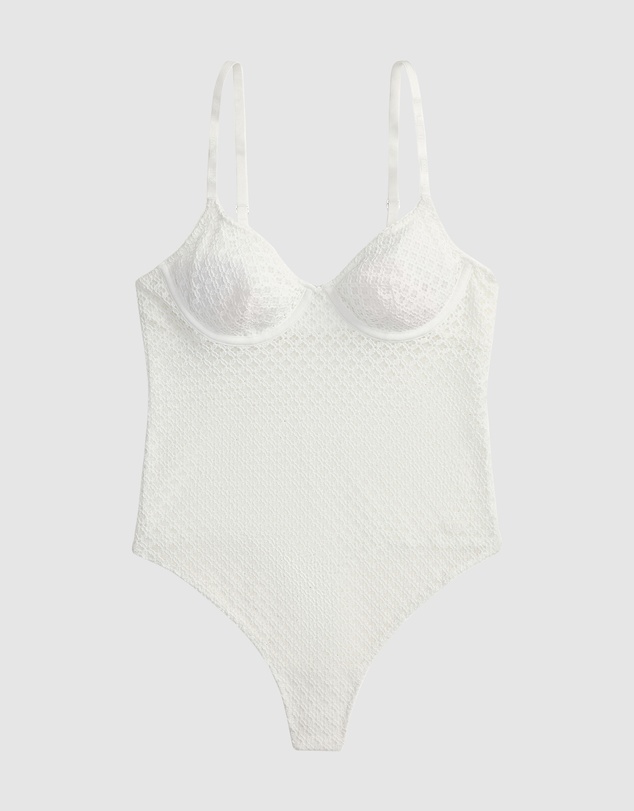 Polo Ralph Lauren - Cotton Eyelet Underwired Thong Back Lingerie Bodysuit