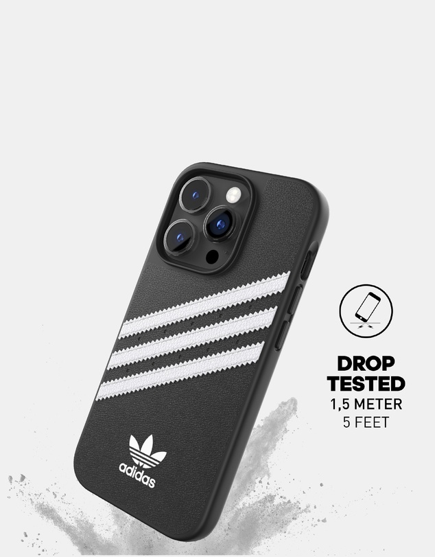 adidas Originals - 3 Stripe Samba iPhone 14 Pro Protective Phone Case PU Leather