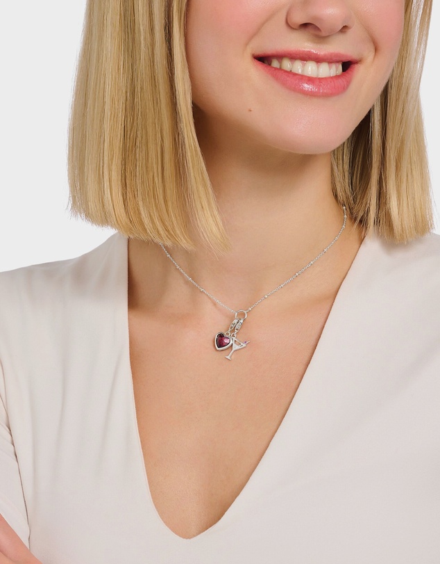 THOMAS SABO - Charm Pendant Red Stone in Heart-Shape