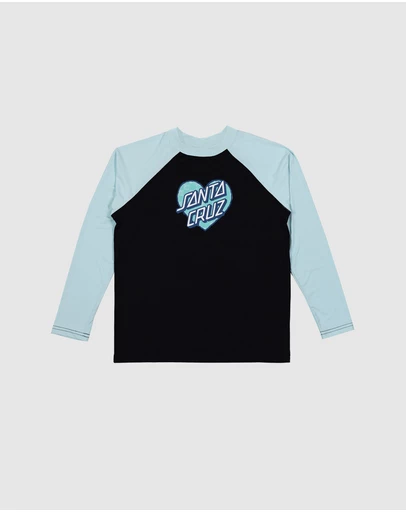 Santa Cruz - Checker Heart Dot Front Rash Guard - Teens