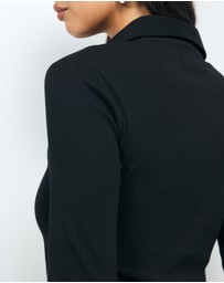 AERE - Iris Ribbed Fitted Polo