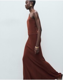 M.N.G - Asymmetrical Combined-Knit Dress