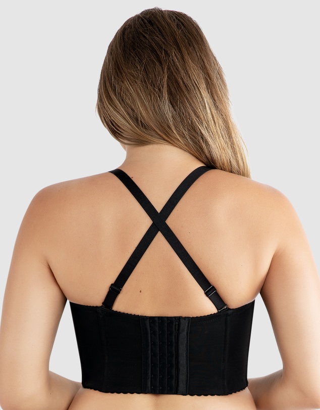 Parfait - Stevie Faux Leather Longline Bustier Bra Top