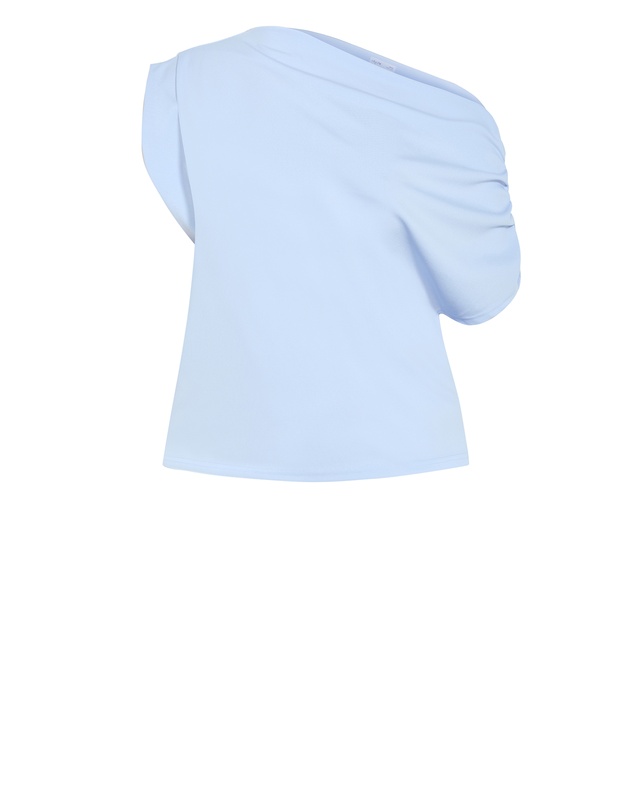 City Chic - Plus size Imani Off Shoulder Top - sky blue