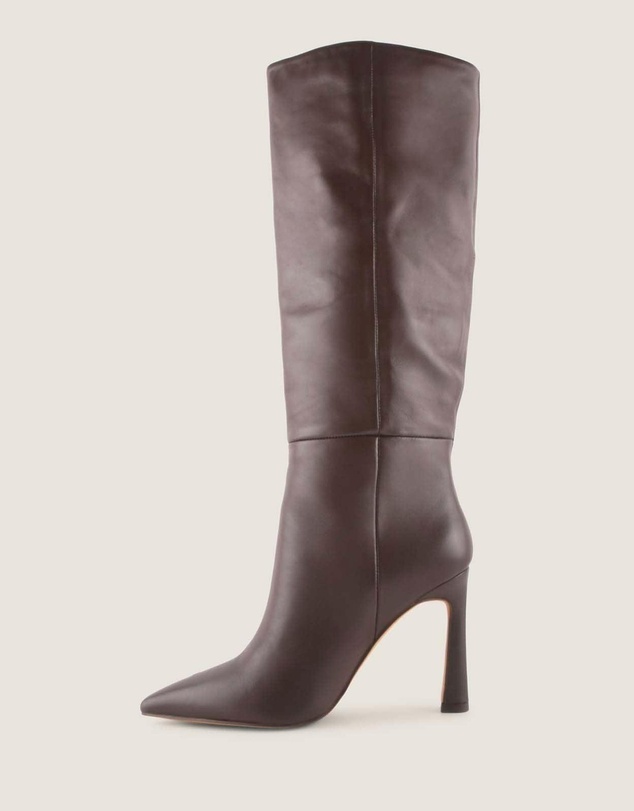 Shelly Shen - Lennon Heel Long Boots Brown Leather